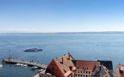 Blick auf den Bodensee in Meersburg