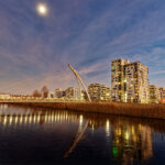 Flugfeldsee in Böblingen bei Nacht.