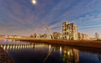 Flugfeldsee in Böblingen bei Nacht.